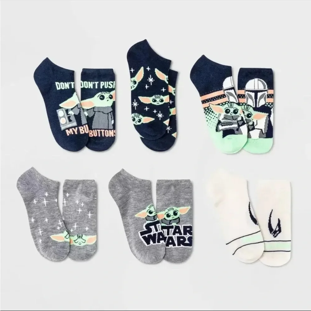 New Star Wars Mandalorian 6 Pack womens multicolor ankle socks